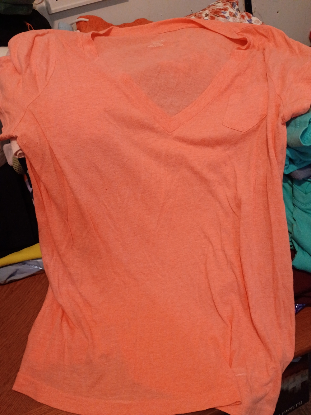 Mossimo Supply Co. Women's V-Neck Short Sleeve Tee - Coral